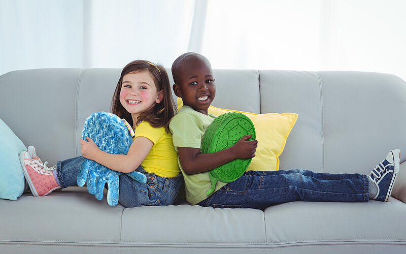 Vibrationskissen Plüsch therapieren Körperwahrnehmung FiNiFuchs