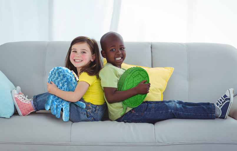 Vibrationskissen Plüsch therapieren Körperwahrnehmung FiNiFuchs